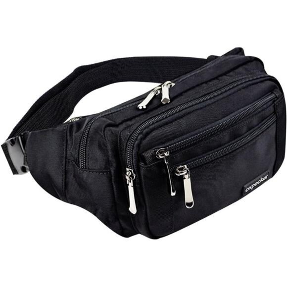 Waist Pack Bag with Rain Cover, Waterproof Fanny Pack for Men&Women, Workout